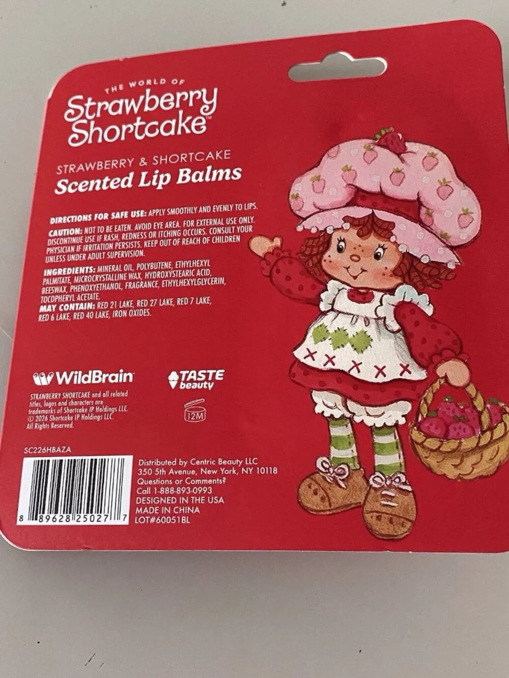 Set Of 2 Taste Beauty Strawberry Shortcake Strawberry Flavored Lip Balms NEW